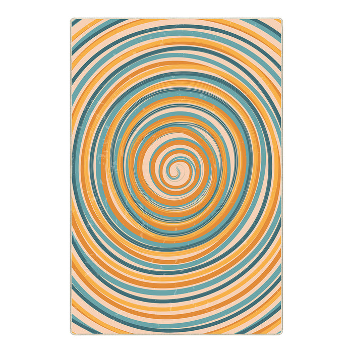 Airgugu KidSpace Delight Spinning Orange and Blue Woodgrain Rug