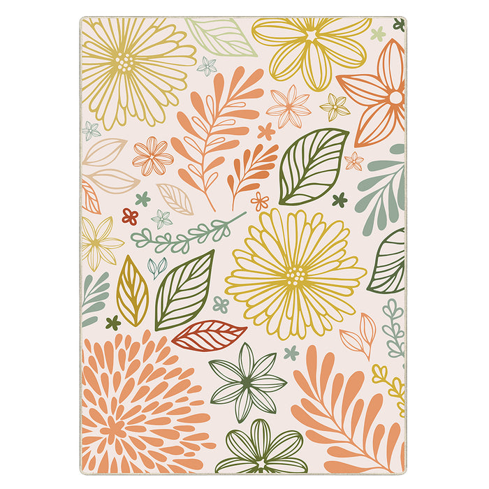 Airgugu KidSpace Delight Beige Vibrant Botanical Pattern Rug