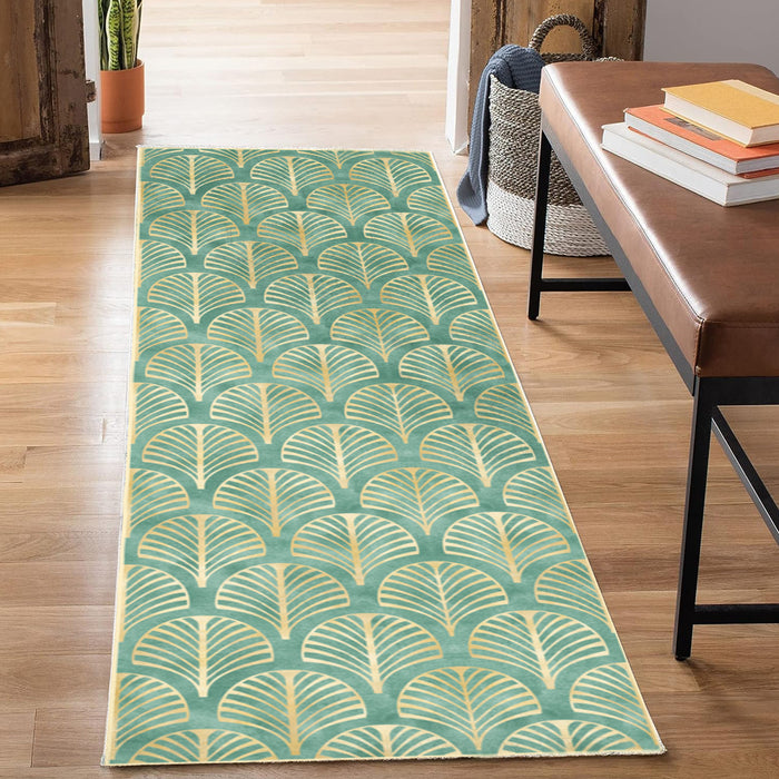 Airgugu Earth Garden Golden Plant Leaves Rug