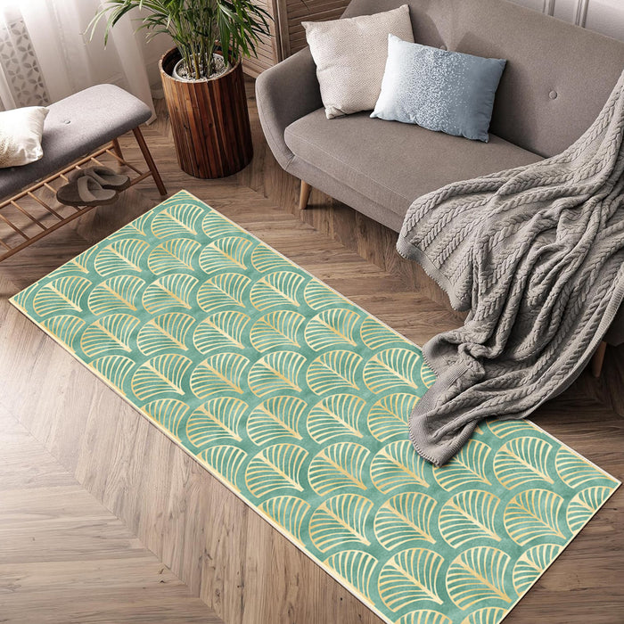 Airgugu Earth Garden Golden Plant Leaves Rug