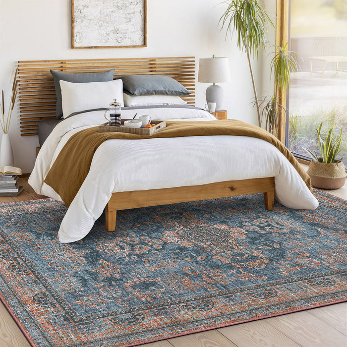 Airgugu  Heritage Classique Blue Distressed Texture Background Rug