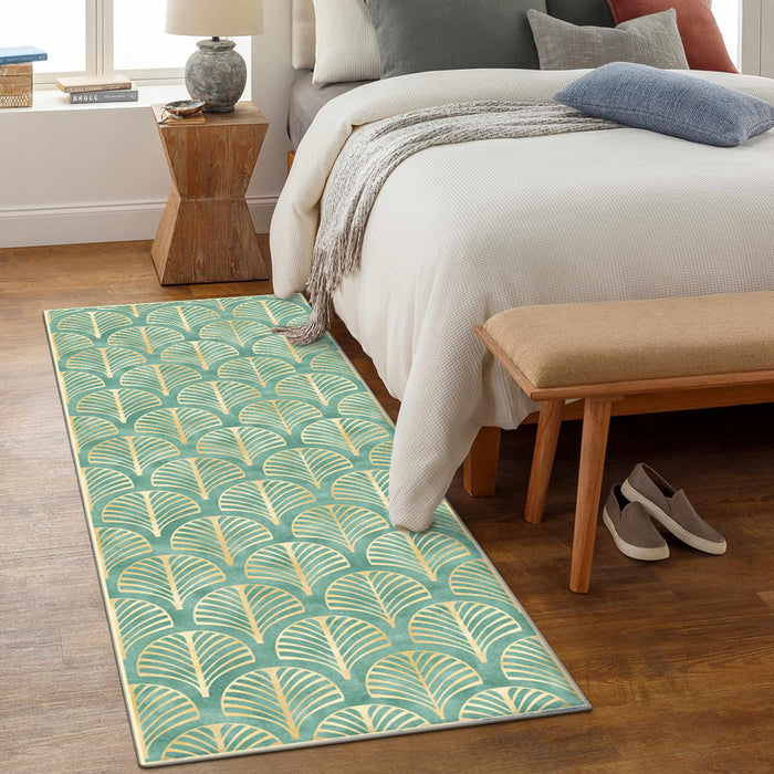 Airgugu Earth Garden Golden Plant Leaves Rug