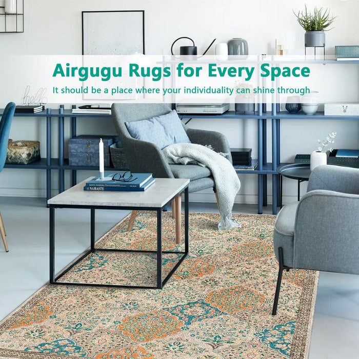 Airgugu Heritage Classique Yellow Vintage Floral Rug——Use discount code: (NEW30) to save another 30%!🔥