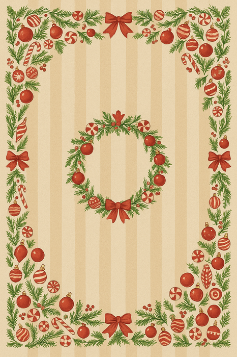 Airgugu New Themed Area Carpet with Wreath & Ornament Border Rugs