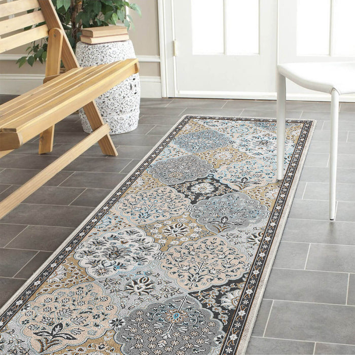 Airgugu Heritage Classique Grey & Brown Floral Pattern Rug