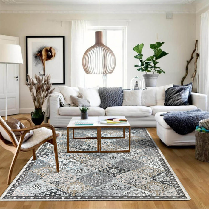 Airgugu Heritage Classique Grey & Brown Floral Pattern Rug