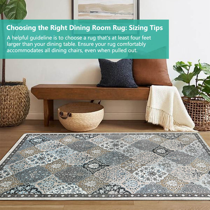 Airgugu Heritage Classique Grey & Brown Floral Pattern Rug