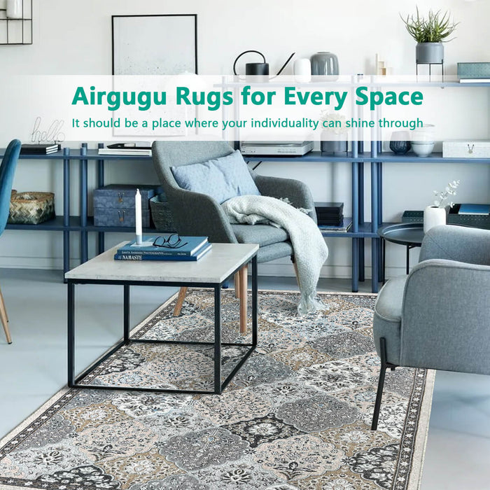 Airgugu Heritage Classique Grey & Brown Floral Pattern Rug