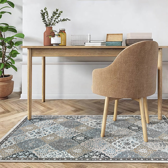 Airgugu Heritage Classique Grey & Brown Floral Pattern Rug