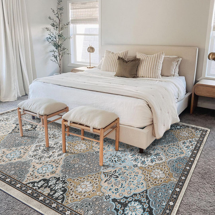 Airgugu Heritage Classique Grey & Brown Floral Pattern Rug