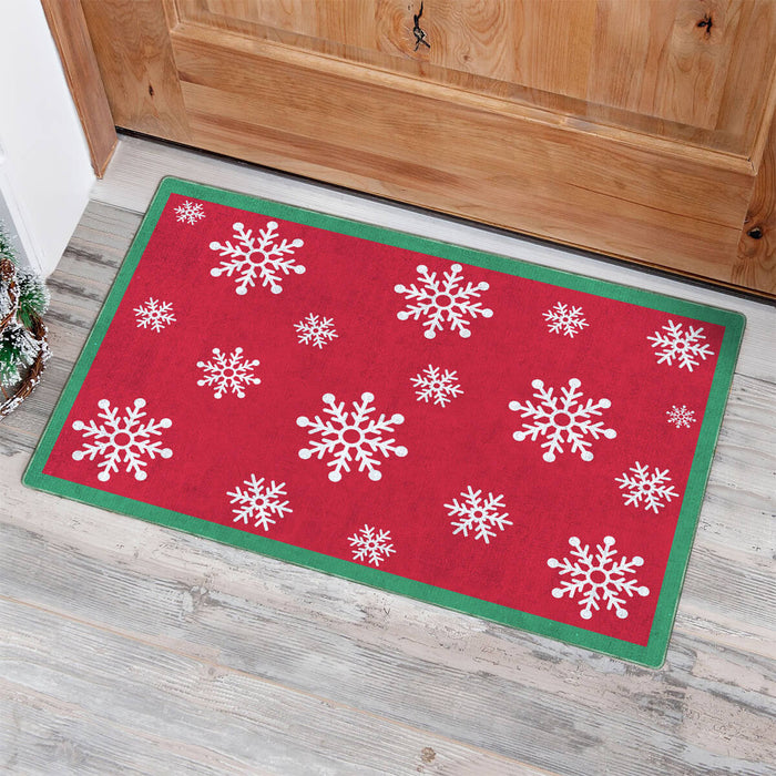 Christmas Red Snowflake Rug🎄🔥