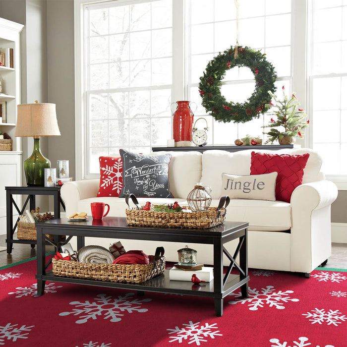 Christmas Red Snowflake Rug🎄🔥