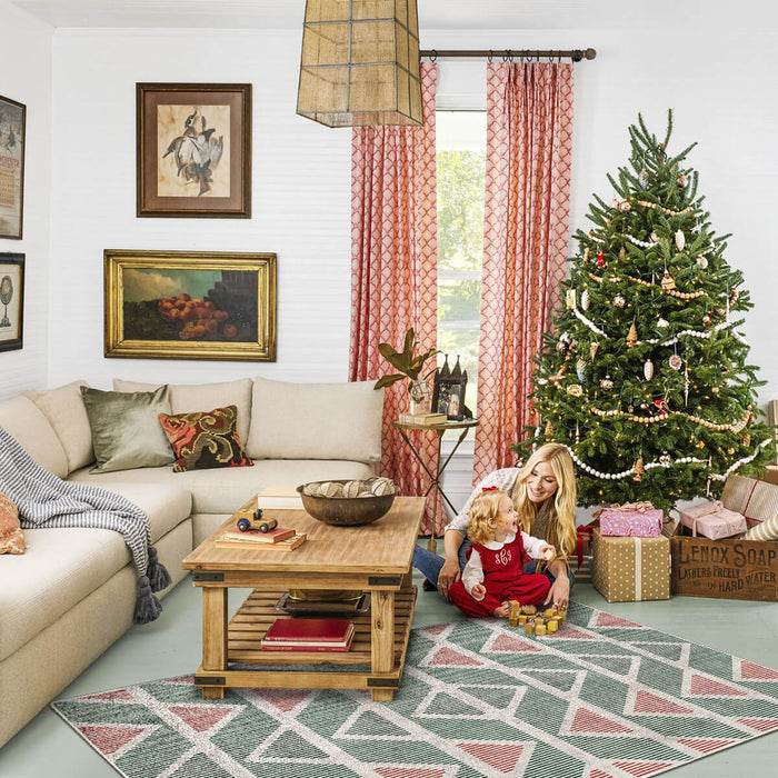 Christmas Themed Geometric Pattern Rug🎄🔥