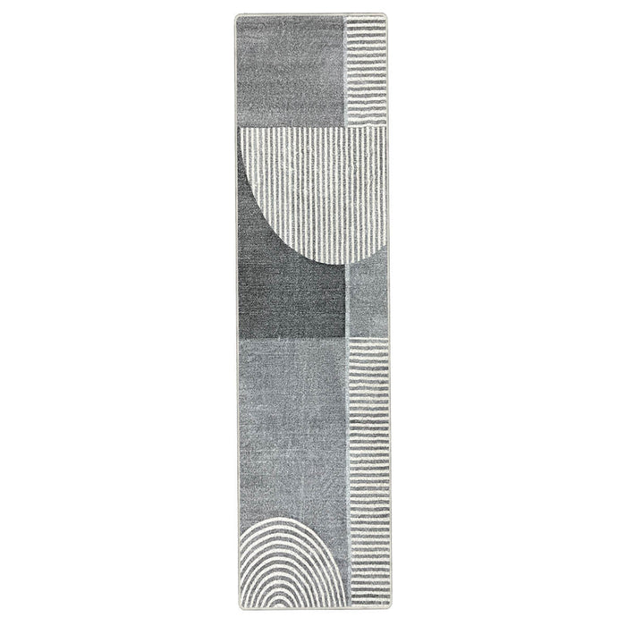 Airgugu Modern Minimalist Gray Striped Patchwork Rug