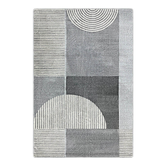 2x3 Gray Striped Patchwork Rug