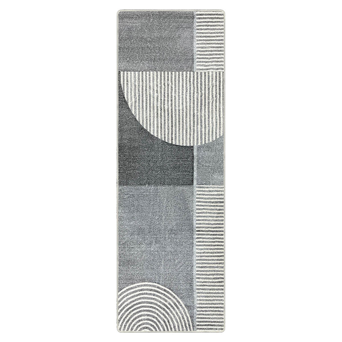 Airgugu Modern Minimalist Gray Striped Patchwork Rug