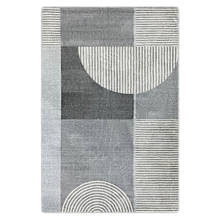 Airgugu Modern Minimalist Gray Striped Patchwork Rug