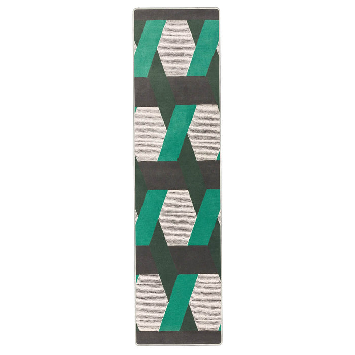 Airgugu Modern Minimalist Gray Green Geometric Rug