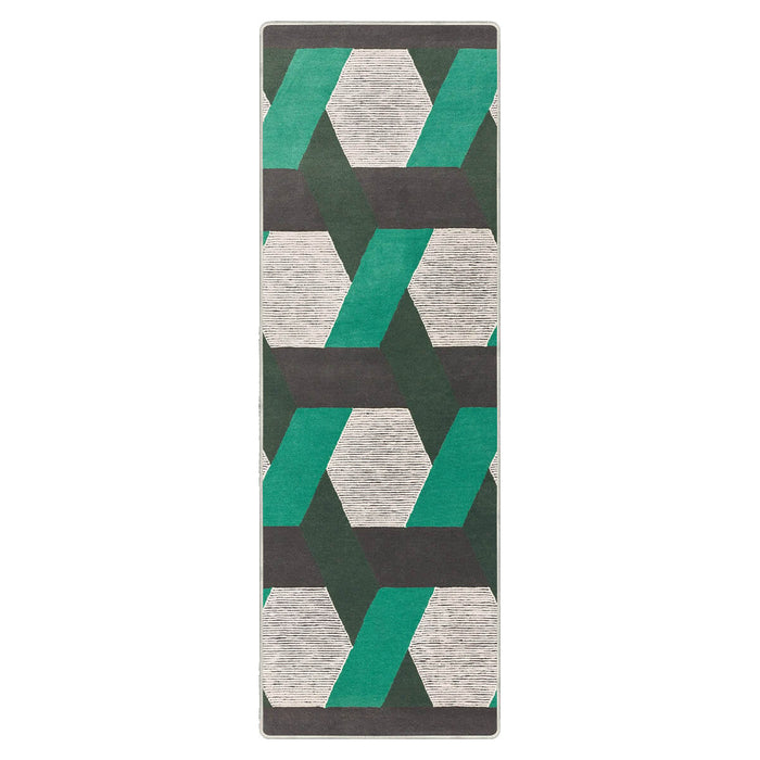 Airgugu Modern Minimalist Gray Green Geometric Rug