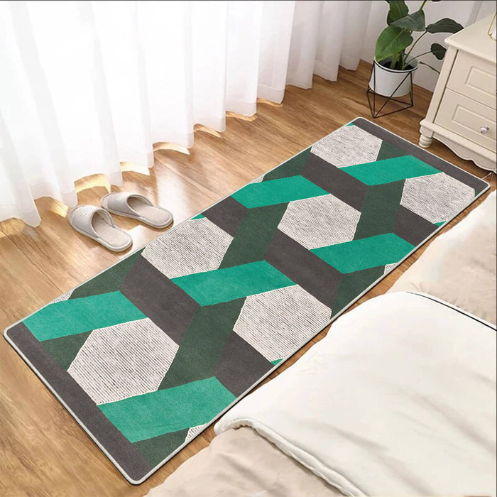 Airgugu Modern Minimalist Gray Green Geometric Rug