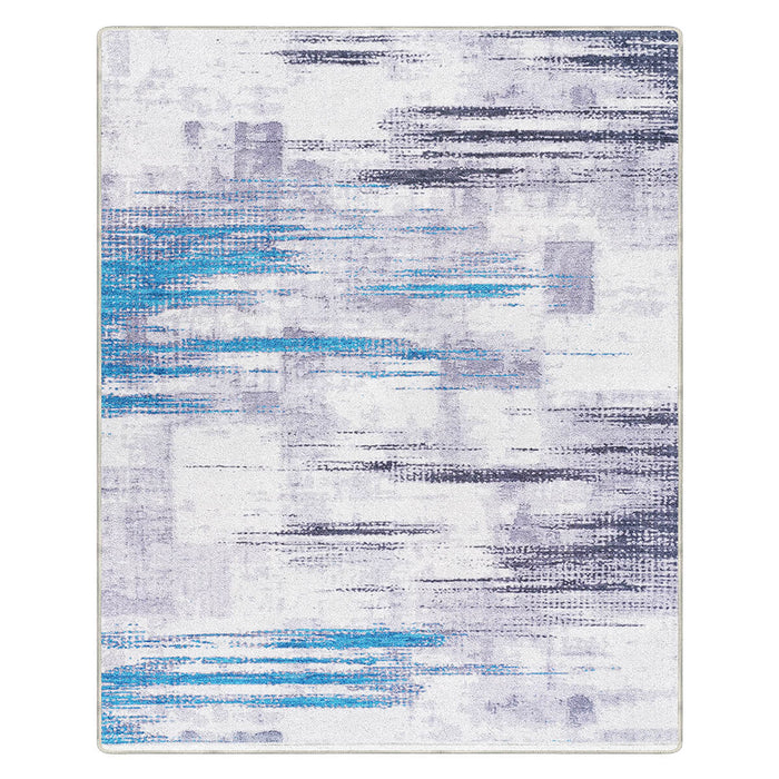 Airgugu Modern Minimalist Abstract Blue&Gray Rug