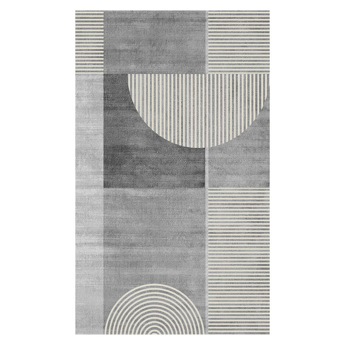 Airgugu Modern Minimalist Gray Striped Patchwork Rug