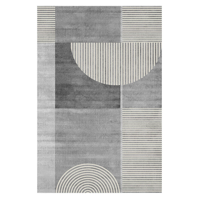 Airgugu Modern Minimalist Gray Striped Patchwork Rug