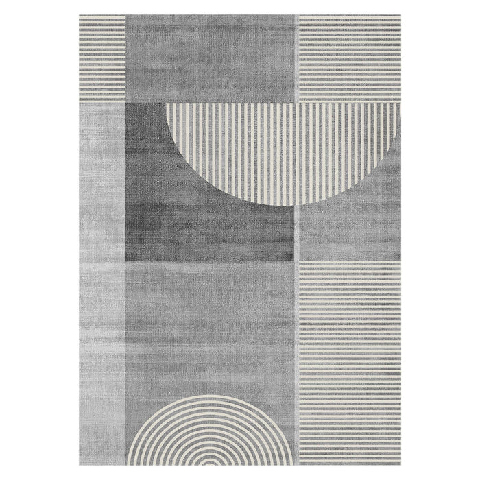 Airgugu Modern Minimalist Gray Striped Patchwork Rug