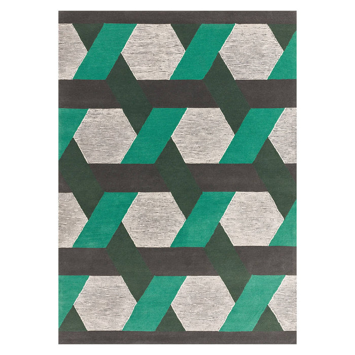 Airgugu Modern Minimalist Gray Green Geometric Rug